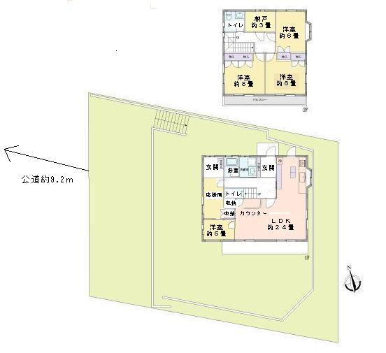 Floor plan. 85 million yen, 4LDK, Land area 375 sq m , Building area 105.98 sq m