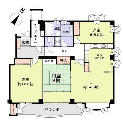 Floor plan. 3LDK + S (storeroom), Price 24,800,000 yen, Footprint 139.44 sq m , Balcony area 15.59 sq m