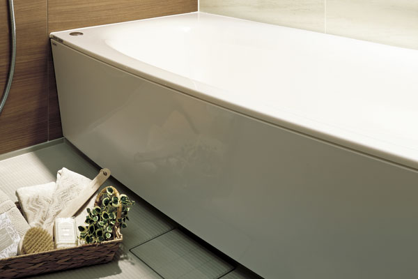 Bathing-wash room.  [Organic glass-based new material bathtub] Water Repellent ・ Organic glass-based new material that repels dirt by Hatsu oil component. To keep the beauty and cleanliness (same specifications)
