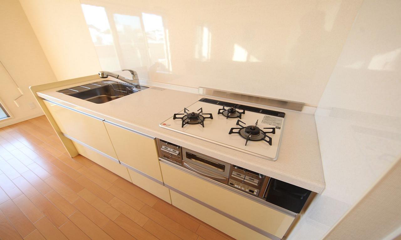 Kitchen. System kitchen 3-neck gas stove With grill