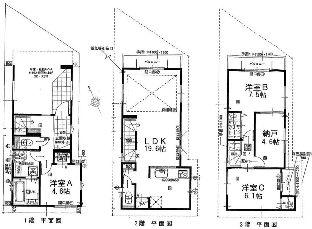 Floor plan. (A Building), Price 35,800,000 yen, 3LDK+S, Land area 62.02 sq m , Building area 97.19 sq m