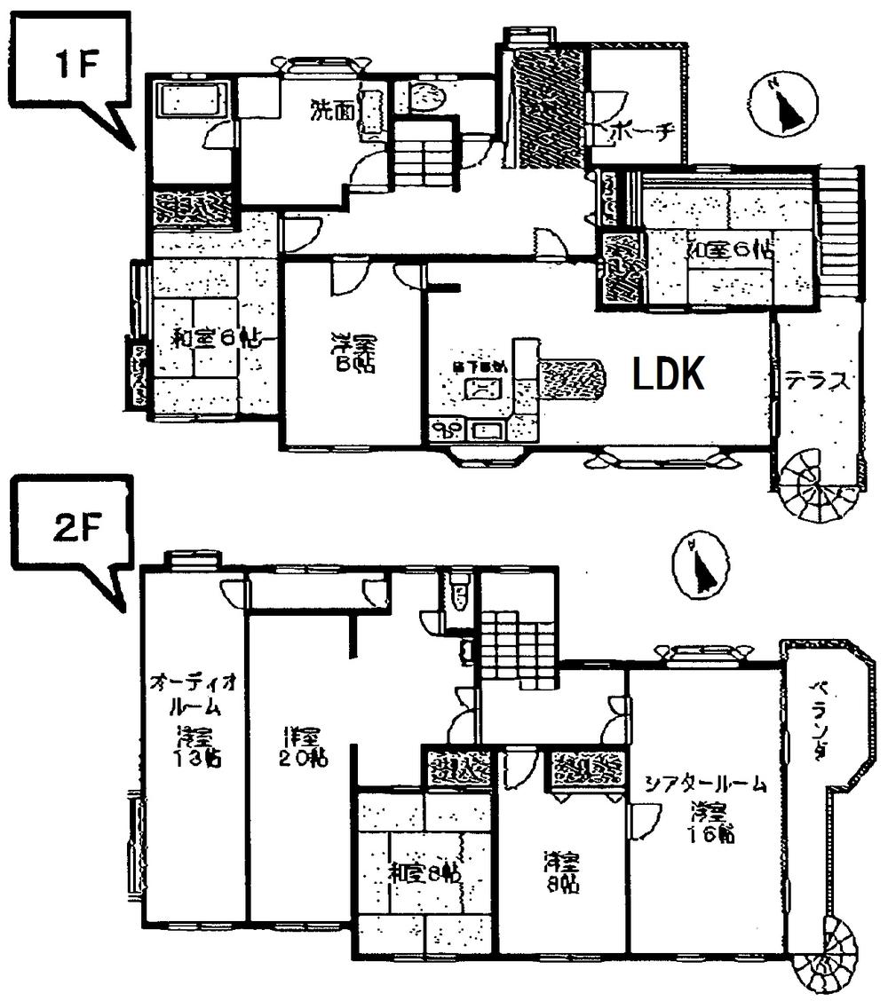 Floor plan. 94,500,000 yen, 8LDK, Land area 745.26 sq m , 8LDK, complete to the building area 249.3 sq m theater room intends and audio room (soundproof)