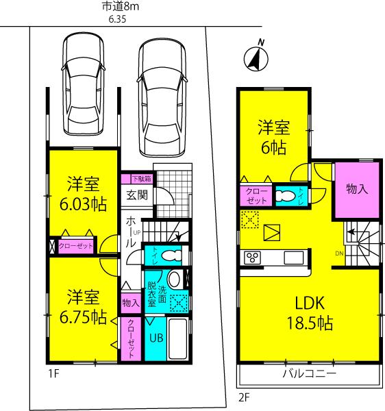 Floor plan. 28,900,000 yen, 3LDK + S (storeroom), Land area 103.71 sq m , Building area 95.65 sq m
