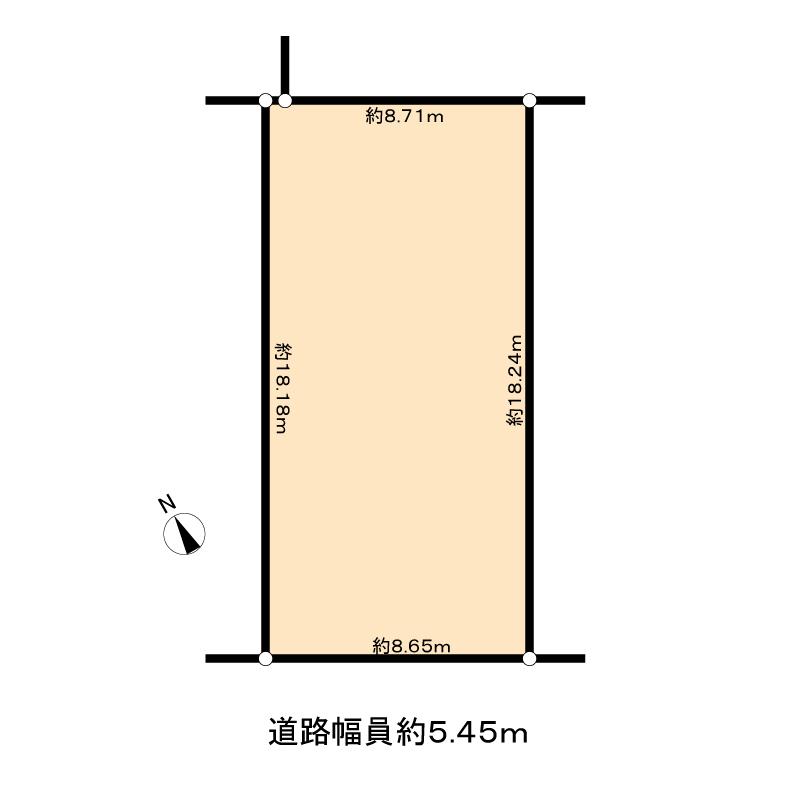Compartment figure. Land price 37,800,000 yen, Land area 157.86 sq m south road width about 5.45m between a population of about 8.65m