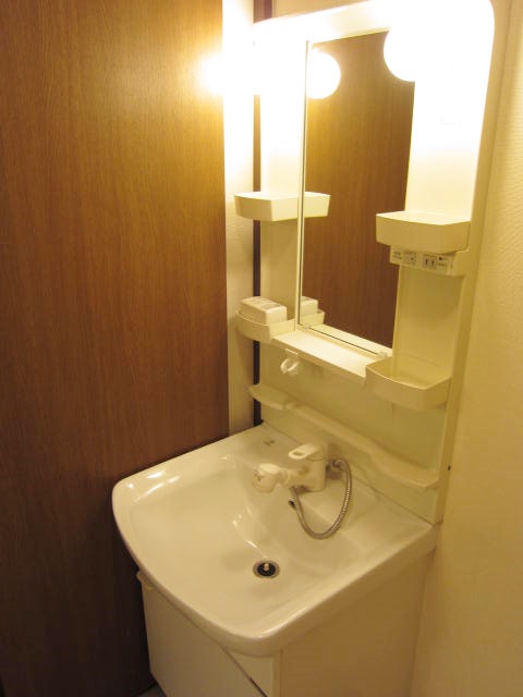 Washroom. Independent wash basin shower type