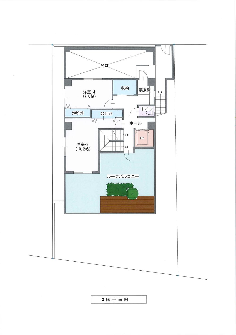 Building plan example (floor plan). 3F