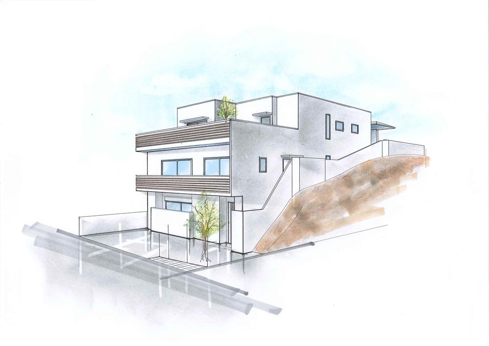 Building plan example (Perth ・ appearance). Example Building plan Building price 67 million yen (excluding tax), Building area 199.16 sq m , First floor 52.65 sq m , Second floor 88.70 sq m , 3rd floor, 57.81 sq m