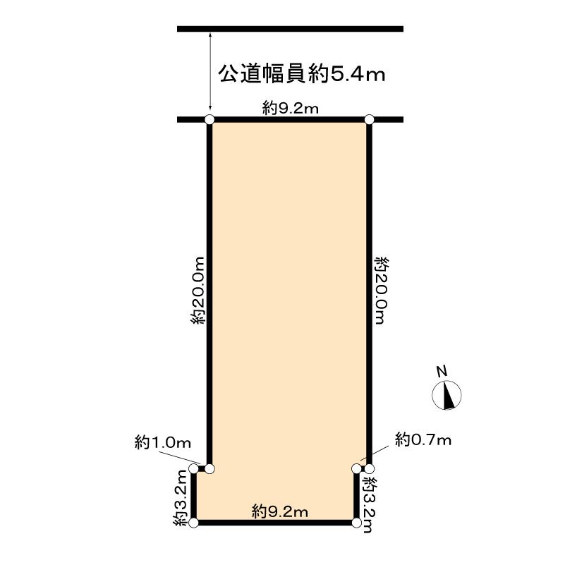 Compartment figure. Land price 65 million yen, Land area 214.81 sq m north road width about 5.45m between a population of about 9.2m