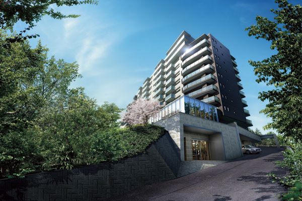 Buildings and facilities. While from playing an eye on the planting of the color of the four seasons that were arranged throughout the site, And slowly walk down the hill, There is a ward of the external Grand Entrance. The lobby of the atrium glass wearing a light, It enhances the expectations of another dimension of the residence space in that light (Exterior view)