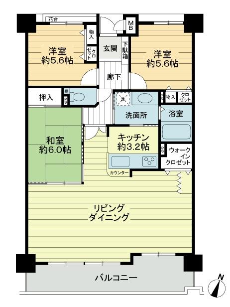Floor plan. 4LDK, Price 17.8 million yen, Occupied area 84.21 sq m , Balcony area 12.29 sq m