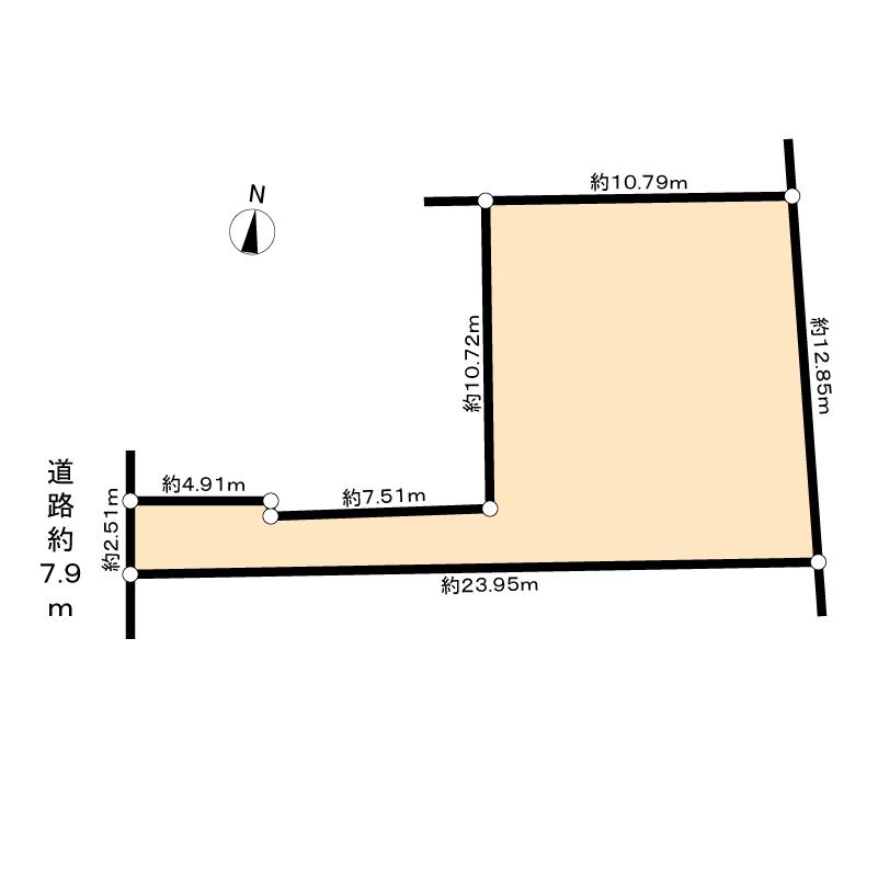 Compartment figure. Land price 24,800,000 yen, Land area 169.77 sq m land area of ​​approximately 51.35 square meters