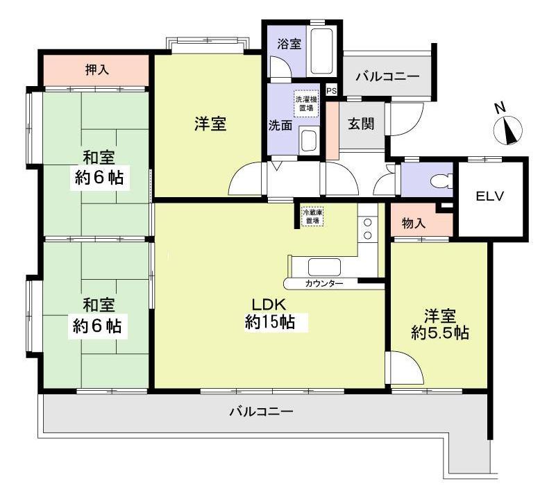 Floor plan. 4LDK, Price 17,900,000 yen, Occupied area 81.88 sq m , Balcony area 14.45 sq m