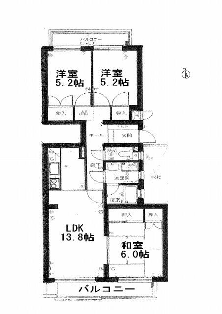 Floor plan. 3LDK, Price 12 million yen, Occupied area 72.17 sq m , Balcony area 10.52 sq m