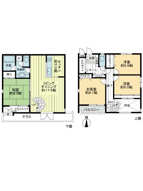 Floor plan. 4LDK, Price 27,800,000 yen, Footprint 113.96 sq m , Balcony area 2.79 sq m floor plan