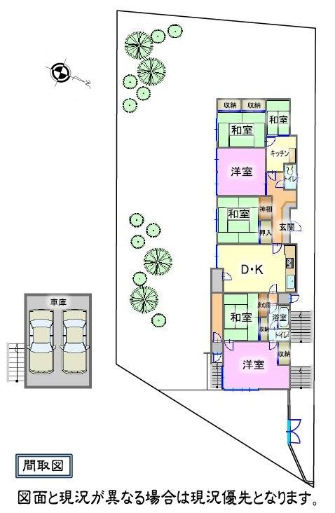 Floor plan. 45 million yen, 6LDK, Land area 334.73 sq m , Building area 142.94 sq m floor plan