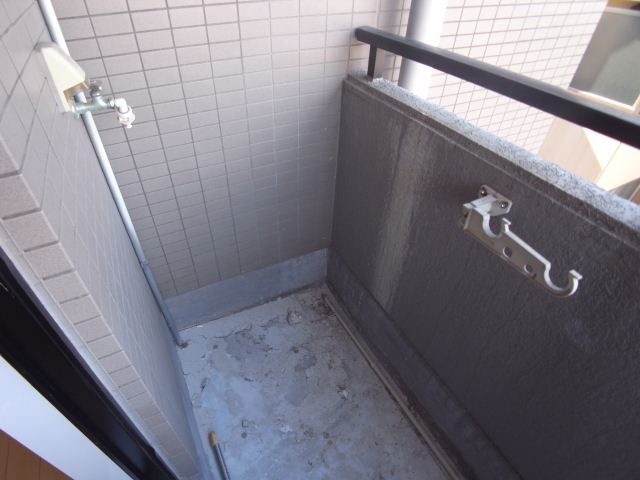 Balcony. Outdoor washing machine Storage