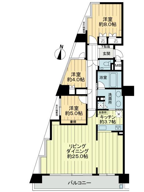 Floor plan. 4LDK, Price 41,800,000 yen, Occupied area 99.45 sq m , Balcony area 13.5 sq m