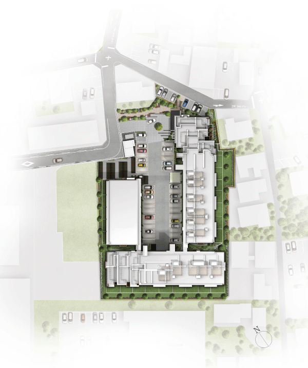 Buildings and facilities. Land plan that enhances the sense of openness and community property. Including the welcome garden and views Garden, Planting the people greenery and trees so as to surround the site. Owner's lounge of the two-layer blow-by, It is also available, such as Mom's lounge Mimamoreru children playing in the Kids Corner (site layout)