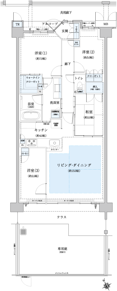 Floor: 4LDK + WIC + TR, the occupied area: 92.13 sq m, Price: 39.8 million yen