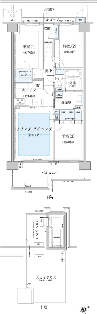 Floor: 3LDK + WIC + TR, the area occupied: 80.5 sq m, price: 41 million yen