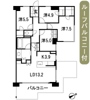 Floor: 4LDK + 3WIC + TR, the occupied area: 91.35 sq m, Price: 46,860,000 yen