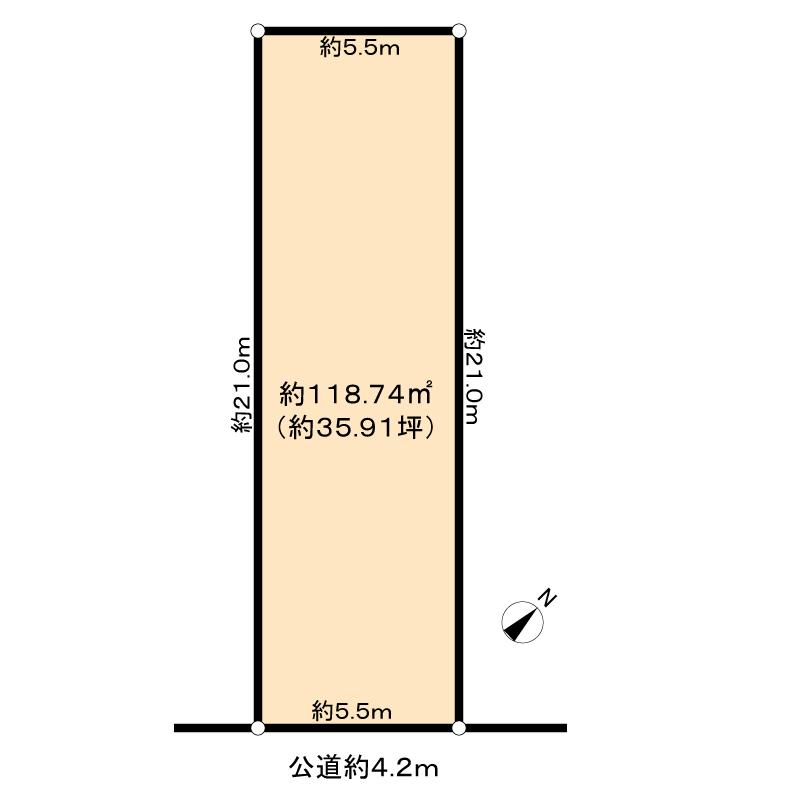 Compartment figure. Land price 24,800,000 yen, Population between the land area 118.74 sq m 5.5m