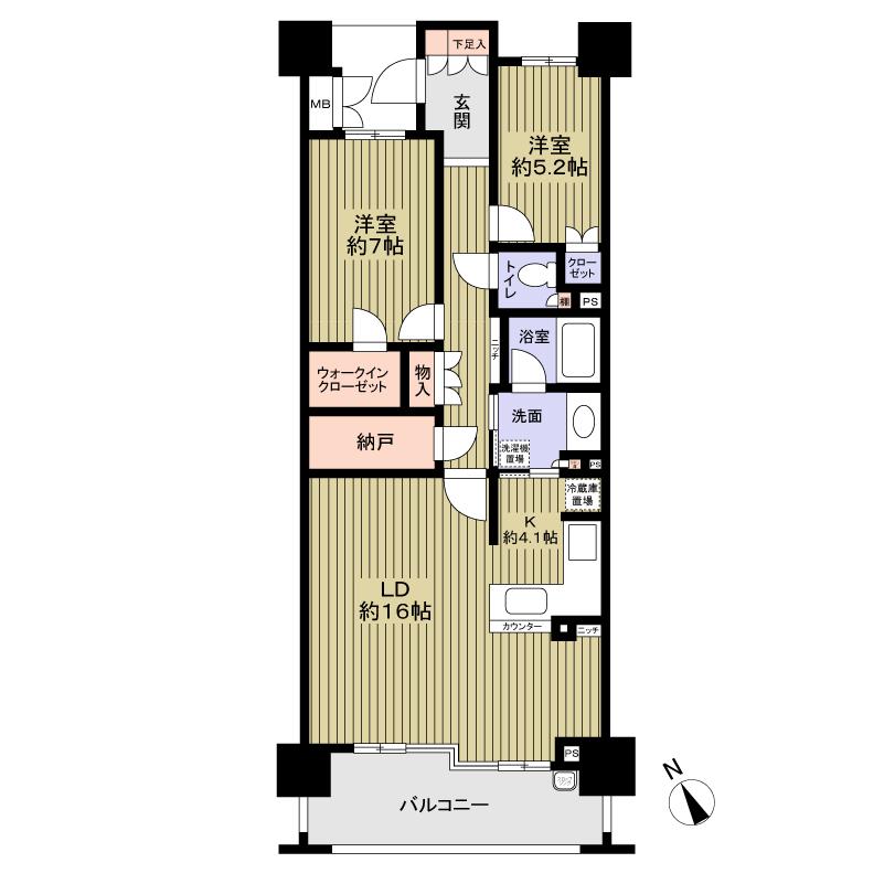 Floor plan. 2LDK + S (storeroom), Price 42,800,000 yen, Occupied area 80.17 sq m , Balcony area 10.8 sq m