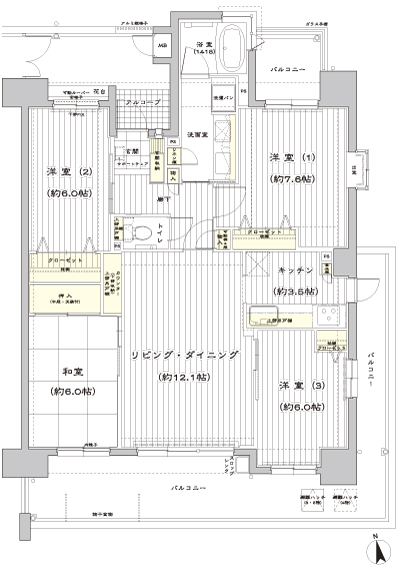 Floor: 4LDK, occupied area: 90.06 sq m, Price: 34.4 million yen
