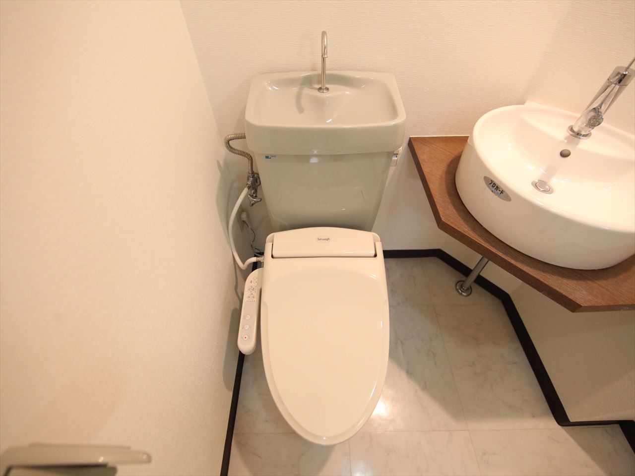 Toilet. Toilet with warm water washing toilet seat