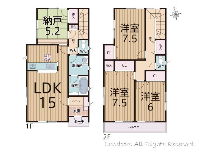 Floor plan. 34,900,000 yen, 4LDK, Land area 142.77 sq m , Building area 99.62 sq m floor plan
