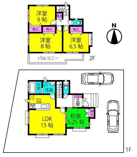 Floor plan. 38,300,000 yen, 4LDK, Land area 171.07 sq m , Building area 96.59 sq m