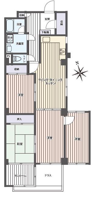 Floor plan. 4LDK, Price 15.8 million yen, Occupied area 91.67 sq m   ■ 4LDK + with sun room ☆