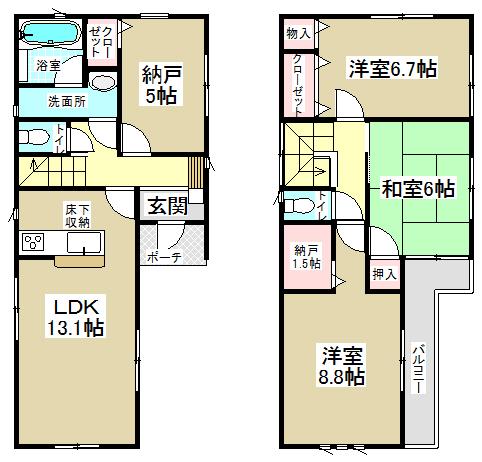 Floor plan. 30,900,000 yen, 3LDK + S (storeroom), Land area 157.42 sq m , Building area 91.52 sq m