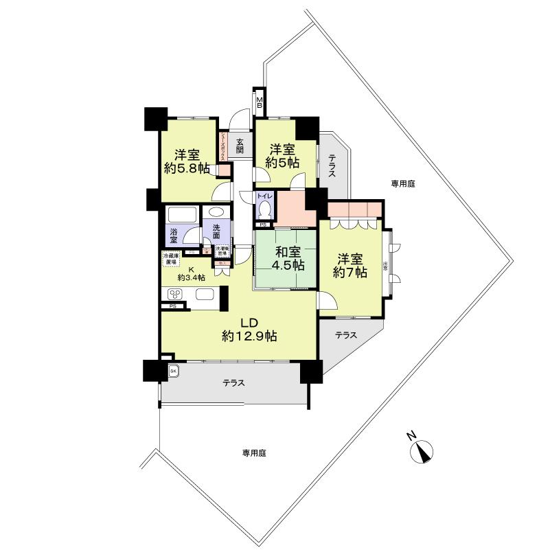 Floor plan. 4LDK, Price 28.8 million yen, Occupied area 82.74 sq m 4LDK