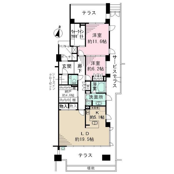 Floor plan. 2LDK + S (storeroom), Price 69 million yen, Footprint 118.15 sq m east angle room ・ Is a three-way opening per bright rooms.