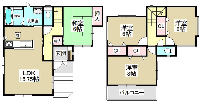 Floor plan. 42,900,000 yen, 4LDK, Land area 164.73 sq m , Building area 99.38 sq m
