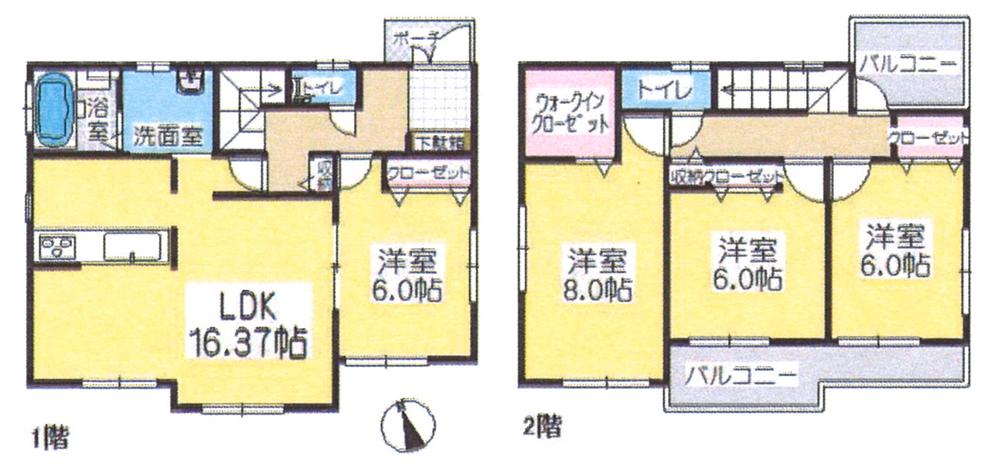 Floor plan. 40,880,000 yen, 4LDK, Land area 153.21 sq m , Building area 102.9 sq m