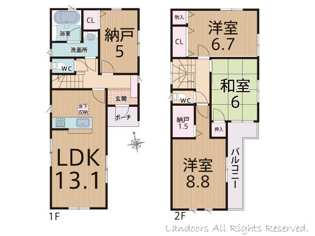 Floor plan. 34,900,000 yen, 4LDK, Land area 157.42 sq m , Building area 91.52 sq m floor plan