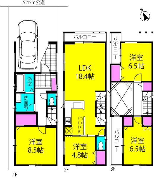 Floor plan. 39,800,000 yen, 4LDK, Land area 75.85 sq m , Building area 116.96 sq m