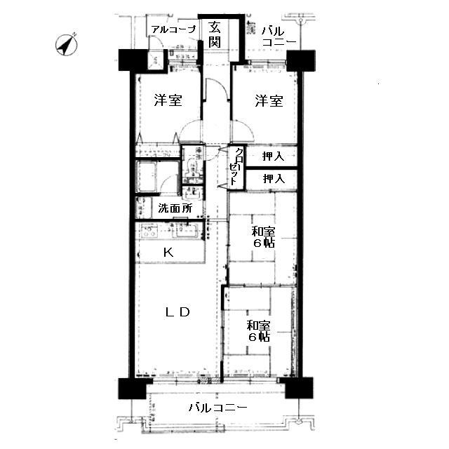 Floor plan. 4LDK, Price 17,900,000 yen, Occupied area 79.33 sq m , Balcony area 15.37 sq m