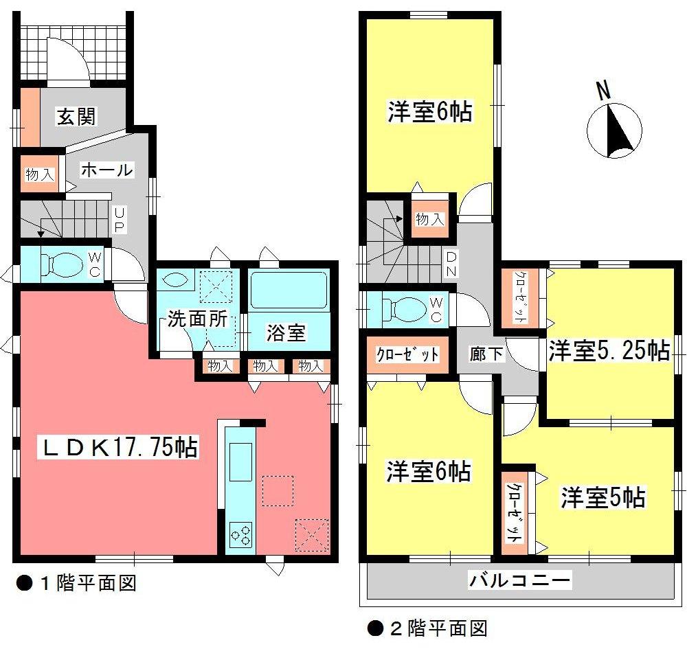 Floor plan. 42,800,000 yen, 4LDK, Land area 115.47 sq m , Building area 98.54 sq m