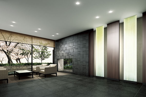 Shared facilities.  [Lounge] Light wall is installed in the front of the entrance hall, Also in the elegant atmosphere has been directing warmth (Rendering)