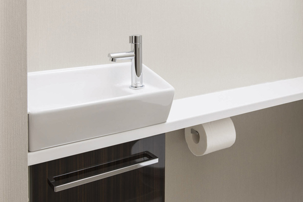 Toilet.  [Hand wash counter] The toilet, Hand wash counters are provided of the style which carries a compact hand wash basin on top of the counter. I felt a wide and clear even to the eye, Easy-to-use design in a compact (same specifications)