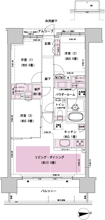 Floor: 3LDK + N + 2WIC, occupied area: 70.14 sq m, Price: TBD