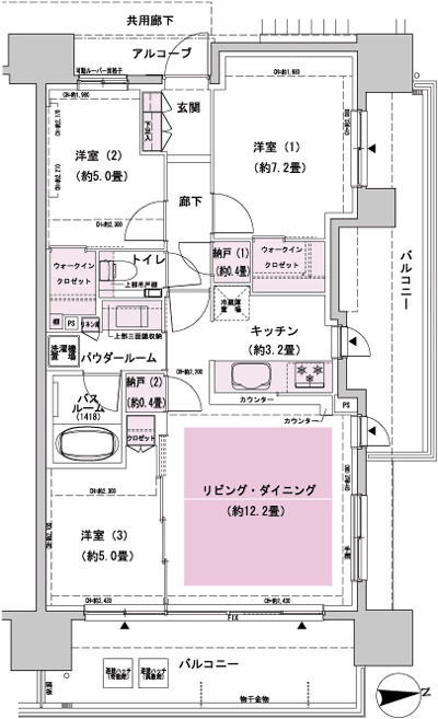 Floor: 3LDK + 2N + 2WIC, occupied area: 72.02 sq m, Price: TBD