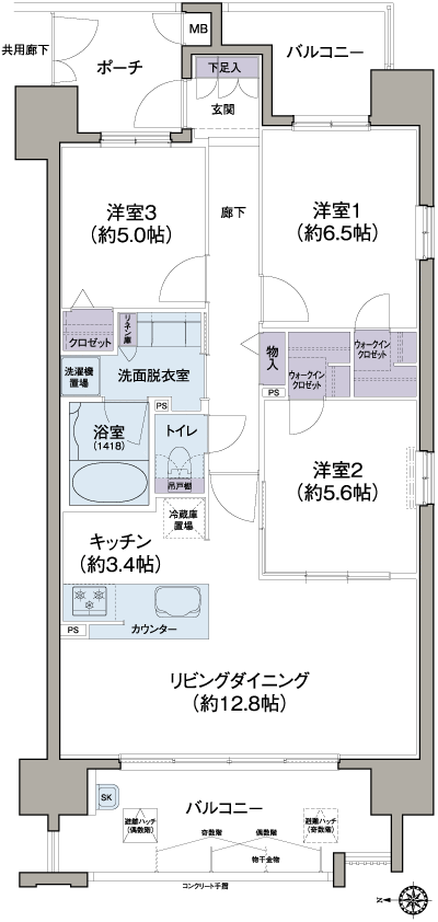 Floor: 3LDK, occupied area: 75.06 sq m, Price: 31,280,000 yen ~ 35,280,000 yen