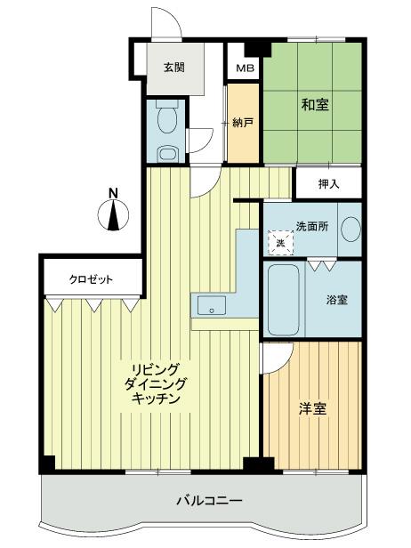 Floor plan. 2LDK, Price 15.8 million yen, Occupied area 82.43 sq m , Balcony area 13.59 sq m