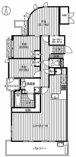 Floor plan. 3LDK, Price 48 million yen, Occupied area 87.93 sq m , Balcony area 17.01 sq m