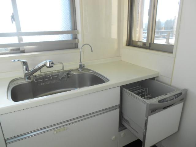 Kitchen. Wide is the sink and dish washing dryer. Speedily carried from the cleaning to the drying, The burden of household chores can also reduce. Indoor (12 May 2013) Shooting