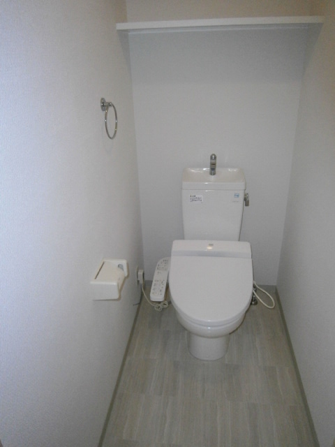 Toilet. It comes with a shelf at the top